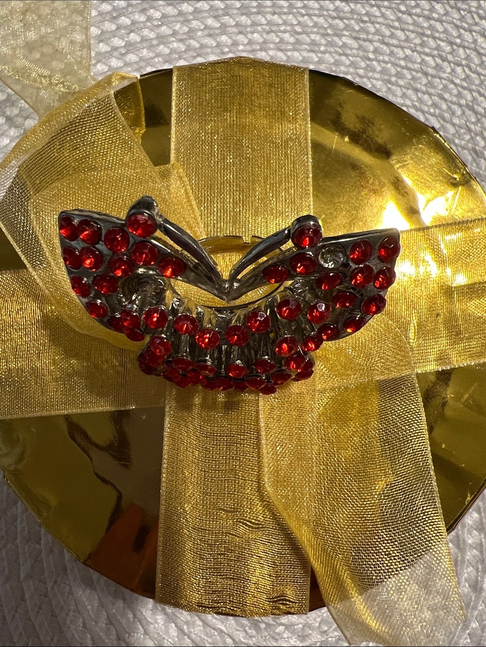 Red Crystal Butterfly Ring - Women Jewelry